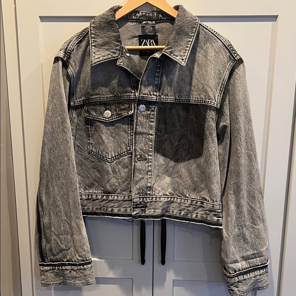 Zara Two-Tone Denim Jacket and Skirt Set - Picture 5 of 10
